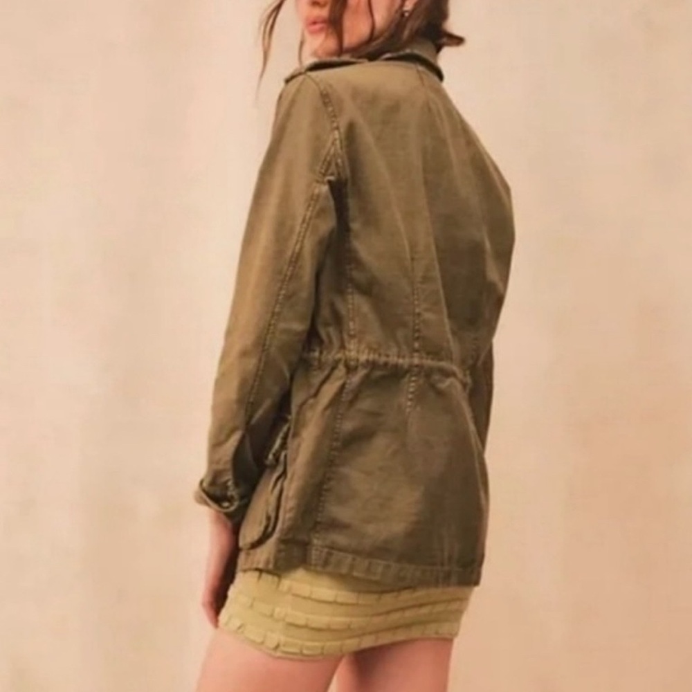 Free People Not Your Brothers Surplus Military Jacket Army Green Cotton Size M - Picture 3 of 14